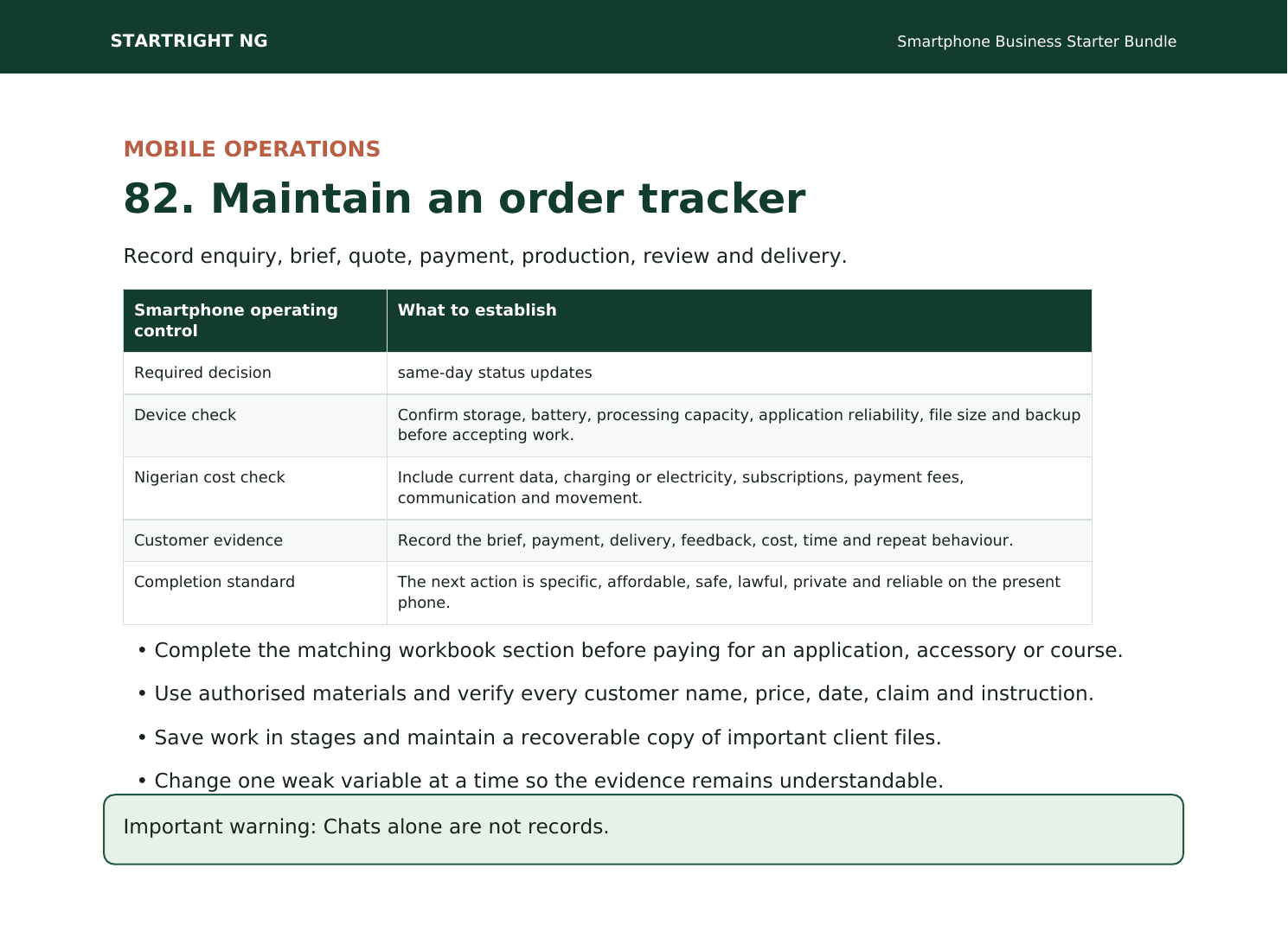 Preview page: Complete order-tracking workflow